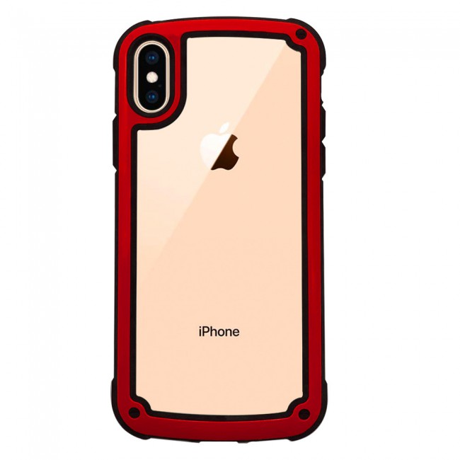 Margoun Transparent Shock-Proof Hard Case for Apple iphone XS Max – Black / White / Blue / Red Edge
