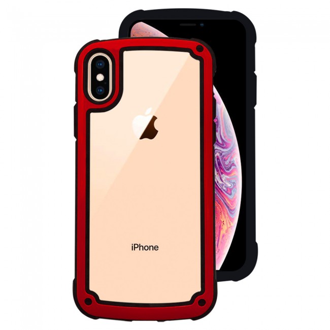 Margoun Transparent Shock-Proof Hard Case for Apple iphone XS Max – Black / White / Blue / Red Edge
