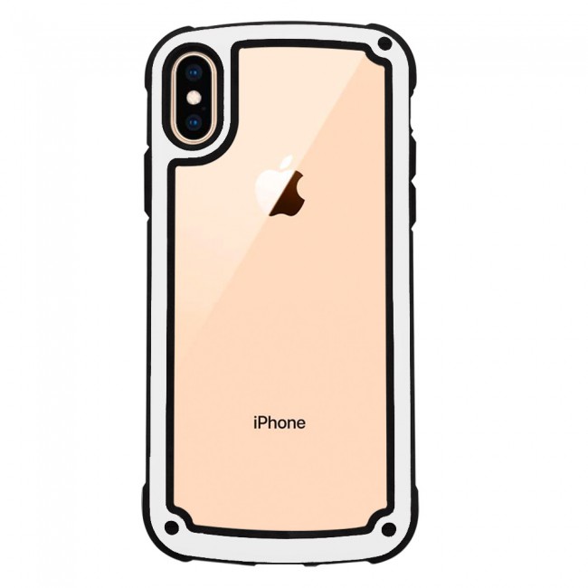 Margoun Transparent Shock-Proof Hard Case for Apple iphone XS – Black / White / Blue / Red Edge