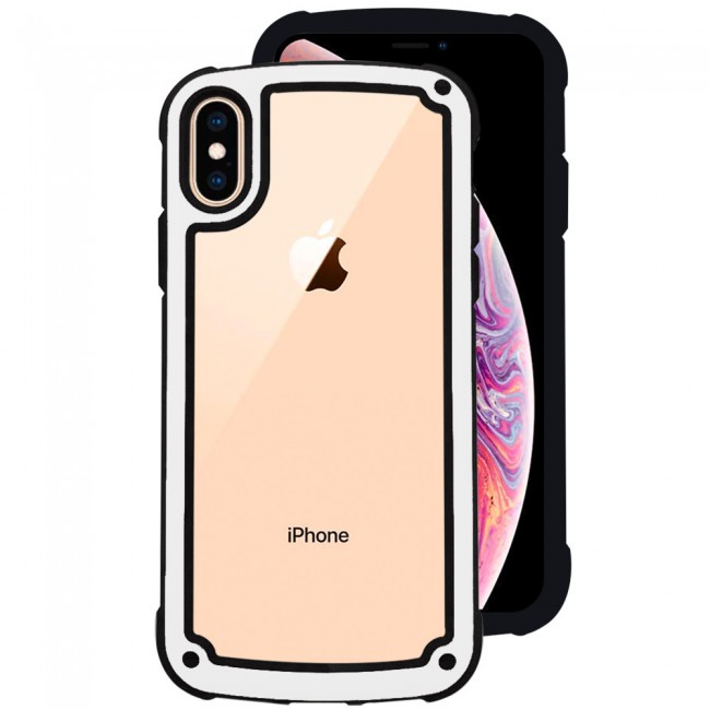 Margoun Transparent Shock-Proof Hard Case for Apple iphone XS Max – Black / White / Blue / Red Edge
