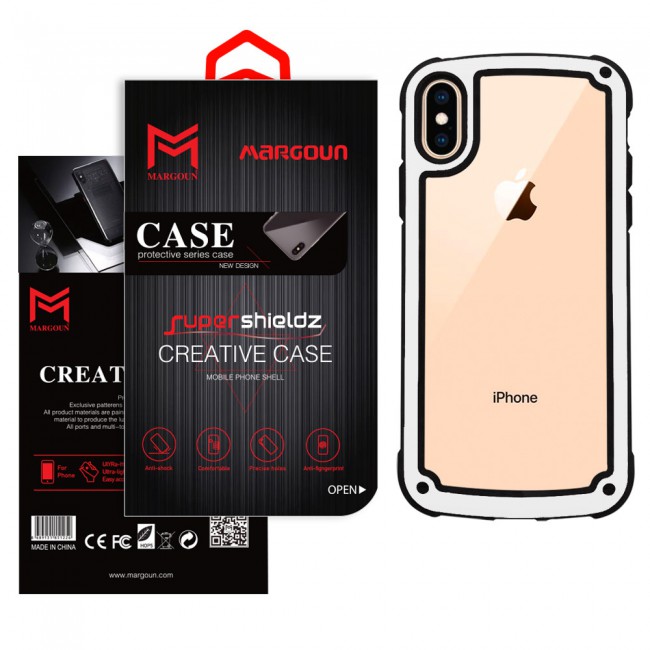 Margoun Transparent Shock-Proof Hard Case for Apple iphone XS Max – Black / White / Blue / Red Edge