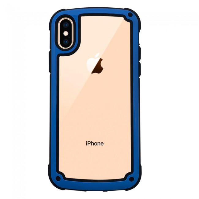 Margoun Transparent Shock-Proof Hard Case for Apple iphone XS Max – Black / White / Blue / Red Edge