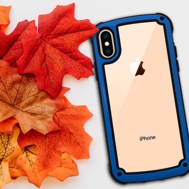 Margoun Transparent Shock-Proof Hard Case for Apple iphone XS – Black / White / Blue / Red Edge