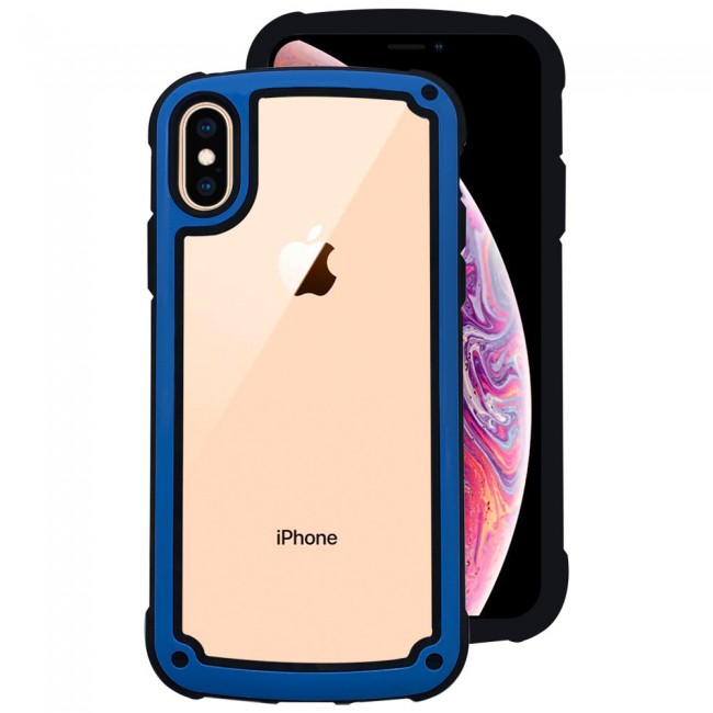 Margoun Transparent Shock-Proof Hard Case for Apple iphone XS Max – Black / White / Blue / Red Edge