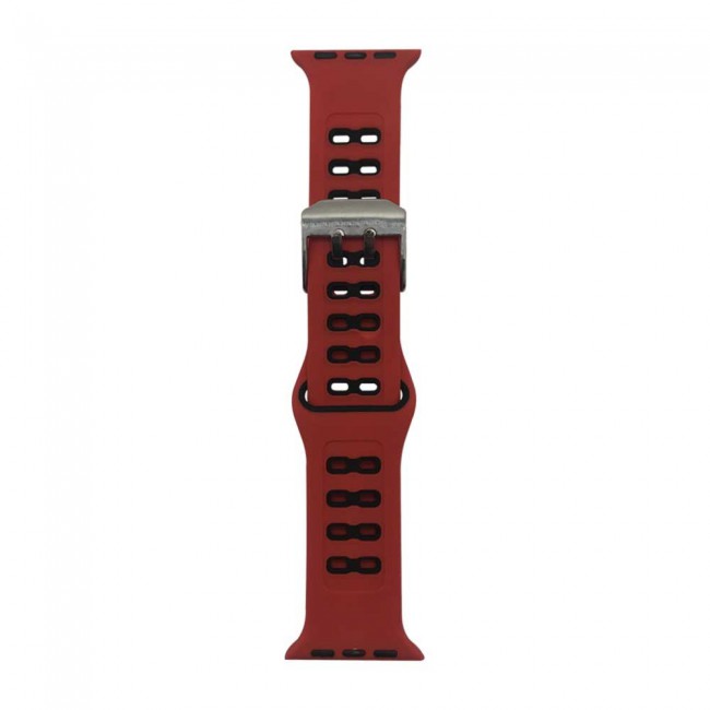 Margoun Silicone Apple Watch Replacement band 42-44-45mm - Red Black 