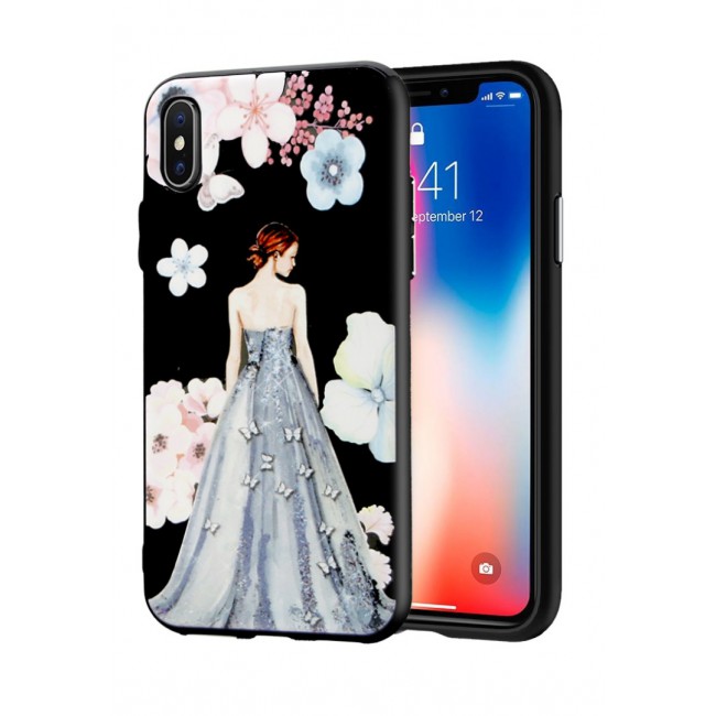 Margoun Back Case Cover for Apple iPhone X with Lady Design (In 5 Designs)