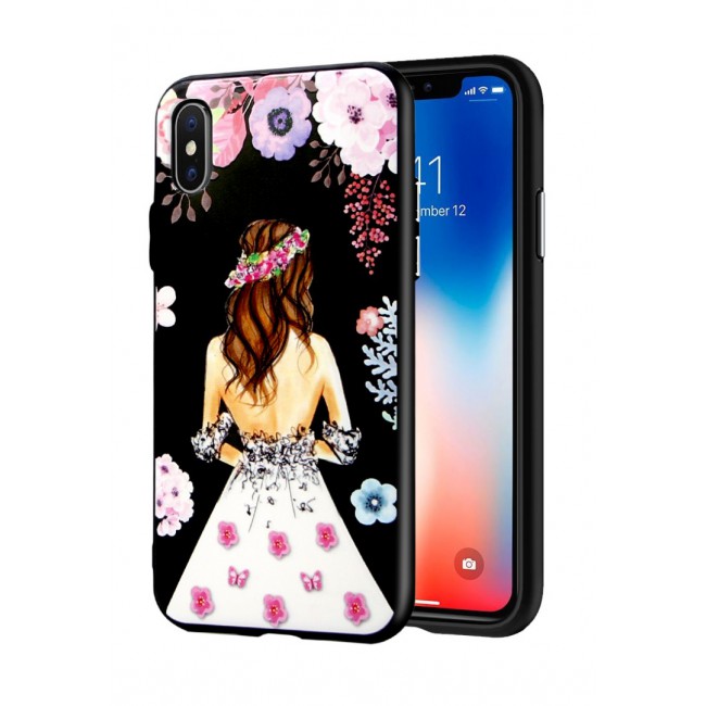 Margoun Back Case Cover for Apple iPhone X with Lady Design (In 5 Designs)