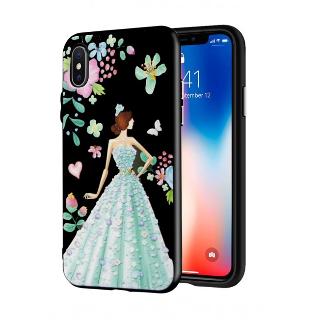 Margoun Back Case Cover for Apple iPhone X with Lady Design (In 5 Designs)