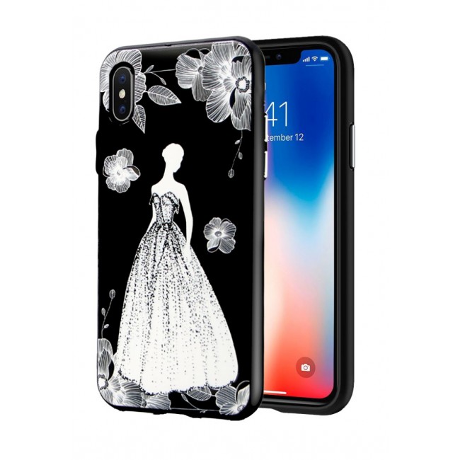 Margoun Back Case Cover for Apple iPhone X with Lady Design (In 5 Designs)