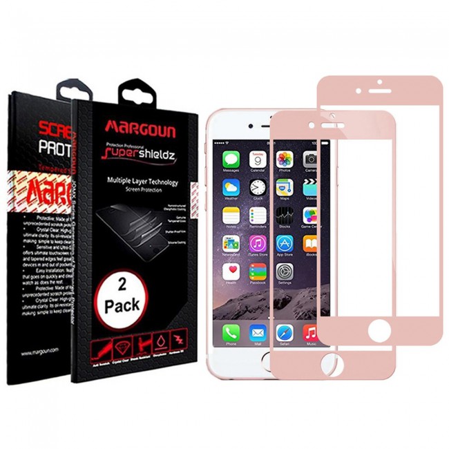 Margoun 2-Pack 3D Screen Protector for Apple iphone 6/6s ( 5.5 inch ) Plus – Gold , Rose Gold  
