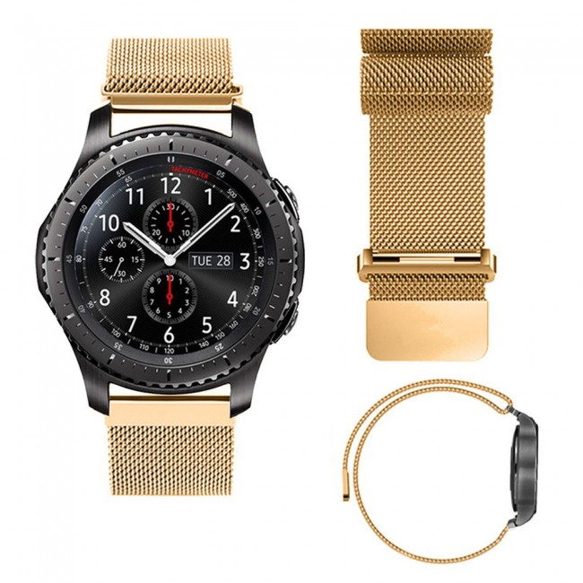22mm Margoun Milanese Watch Band for Samsung Gear S3 Frontier and Gear S3 Classic - Gold