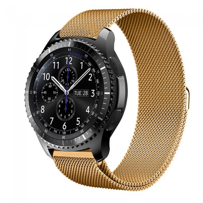 22mm Margoun Milanese Watch Band for Samsung Gear S3 Frontier and Gear S3 Classic - Gold