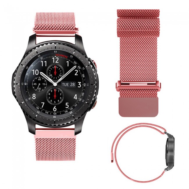 22mm Margoun Milanese Watch Band for Samsung Gear S3 Frontier and Gear S3 Classic - Pink Gold