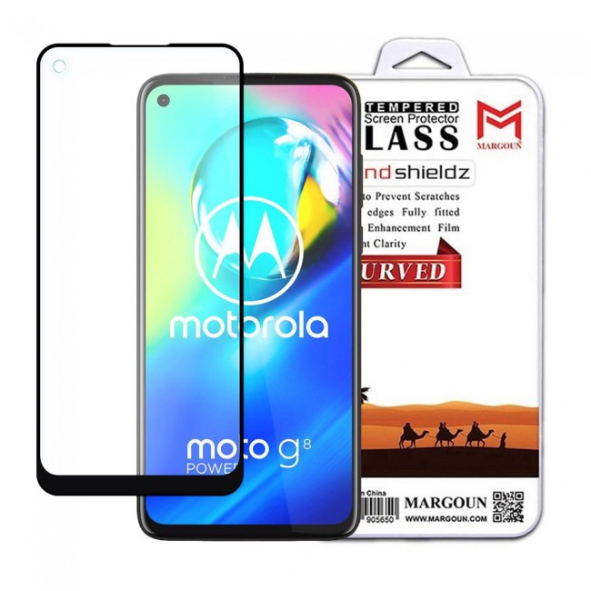 Motorola Moto G8 Power 3D-Tempered Glass Grand Shieldz Margoun - Black Frame