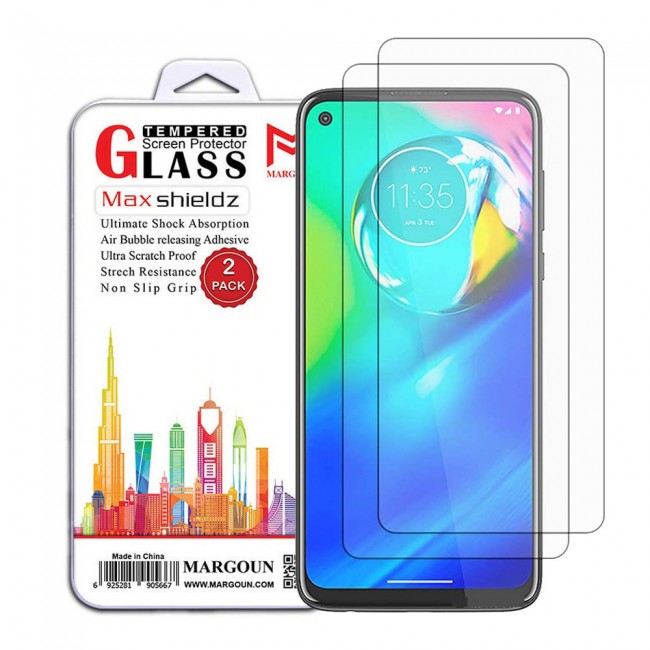 Motorola Moto G8 Tempered Glass 2 Pack Max Shieldz Margoun - Clear
