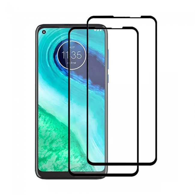 Motorola Moto G Power Tempered 3D Glass 2-Pack Super Shieldz Margoun- Black Frame