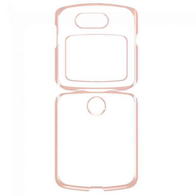 Motorola Razr Flip Clear TPU Cover Proguard Case by Margoun - Rose Gold Edge