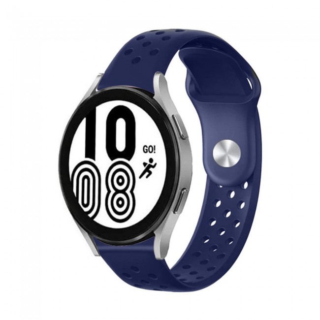 20mm Silicone Nike Design Band for Samsung Galaxy Watch 4 and 4 Classic 40-44mm 42-46mm Henlein Series by Margoun - Dark Blue