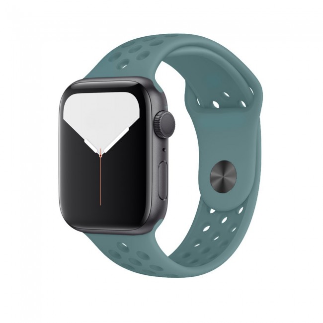 Apple Watch Band 42-44-45mm Silicone Nike Design Strap Henlein Series by Margoun - Green Teal