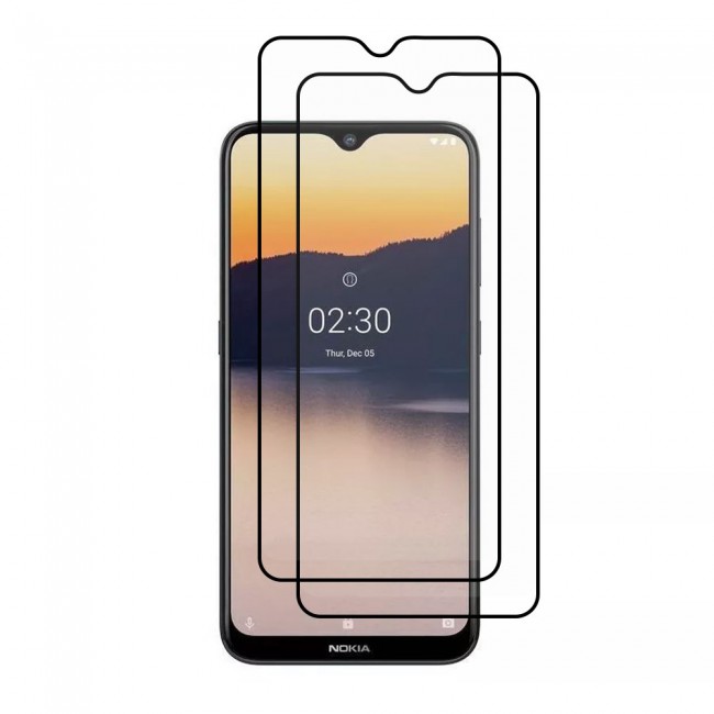 Nokia 2.3 Glass 3D Tempered 2 Pack Super Shieldz Margoun- Black Frame