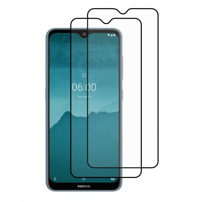 Nokia 6.2 Glass 3D Tempered 2 Pack Super Shieldz Margoun - Black Frame