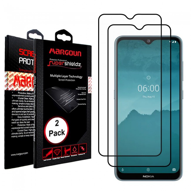 Nokia 6.2 Glass 3D Tempered 2 Pack Super Shieldz Margoun - Black Frame