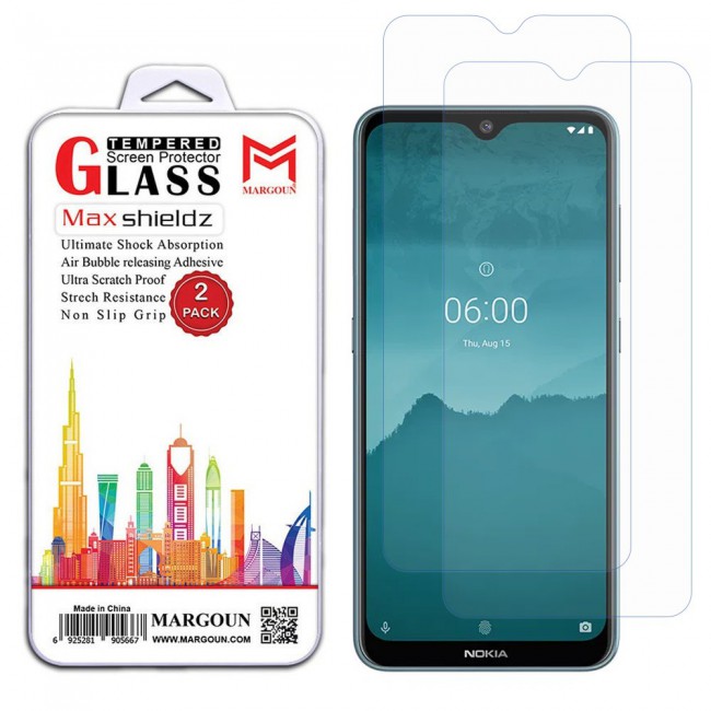 Nokia 6.2 Tempered Glass 2 Pack Max Shieldz Margoun - Clear