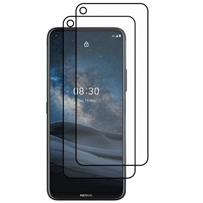 Nokia 8.3 5G Glass 3D Tempered 2 Pack Super Shieldz Margoun - Black Frame