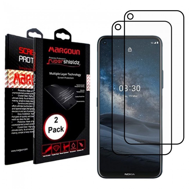 Nokia 8.3 5G Glass 3D Tempered 2 Pack Super Shieldz Margoun - Black Frame