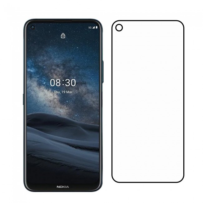Nokia 8.3 5G Glass 3D Tempered Ultimate Margoun - Black Frame