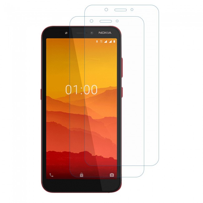 Nokia C1 Tempered Glass 2 Pack Max Shieldz Margoun - Clear