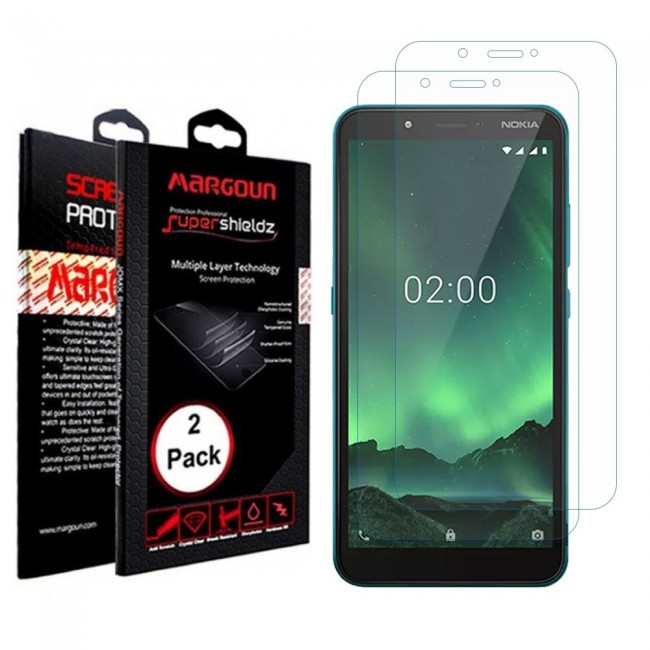 Nokia C2 Glass 2 Pack Super Shieldz Margoun- Clear