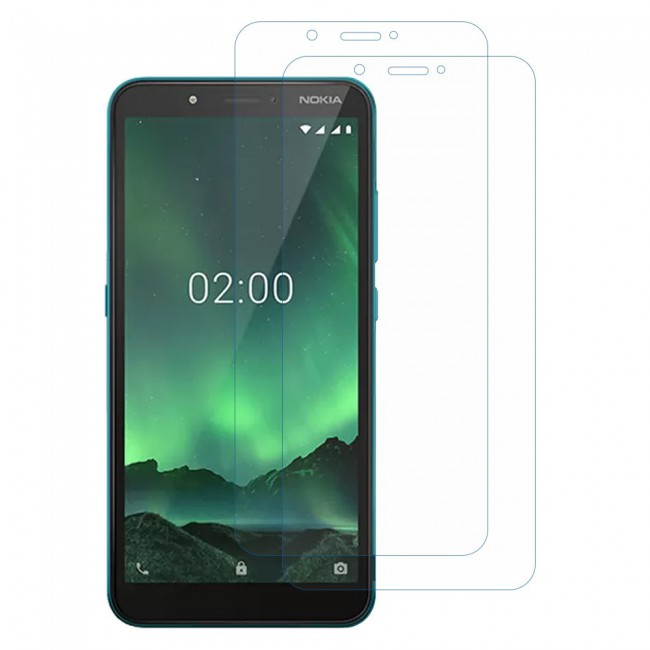 Nokia C2 Tempered Glass 2 Pack Max Shieldz Margoun - Clear
