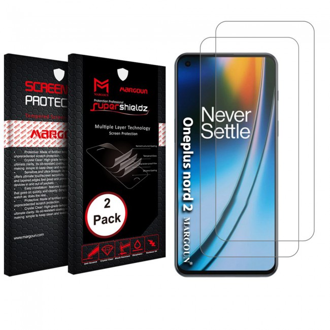 2Pack OnePlus Nord 2 Clear Screen Protector Super Shieldz by Margoun