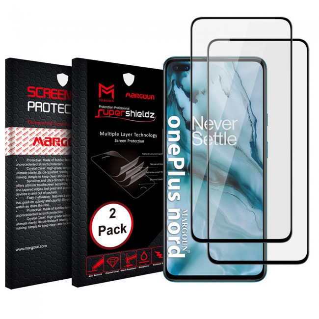 OnePlus Nord Glass 9D Screen Protector Super Shieldz by Margoun 2-Pack