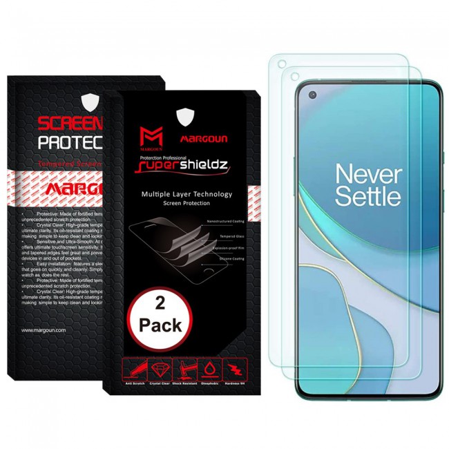 Oneplus 8T Tempered Screen Protector Super Shieldz Glass by Margoun 2-Pack - Clear