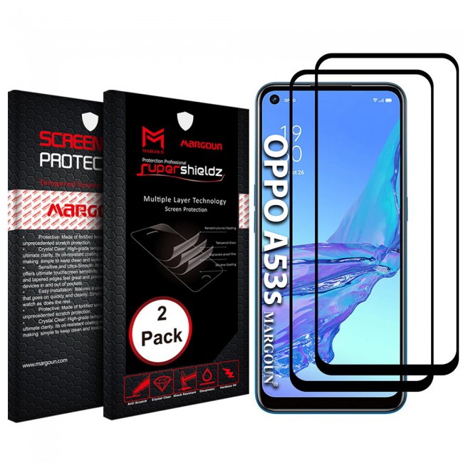 Oppo A53s Tempered Glass 3D 2Pack Super Shieldz by Margoun - Side Black