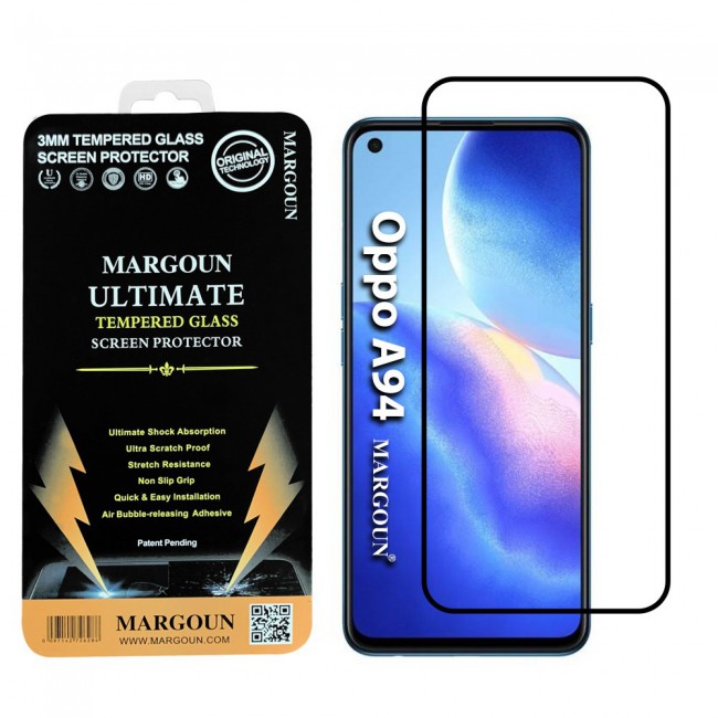 Oppo A94 Tempered Glass 3D Screen Protector Ultimate by Margoun - Side Black