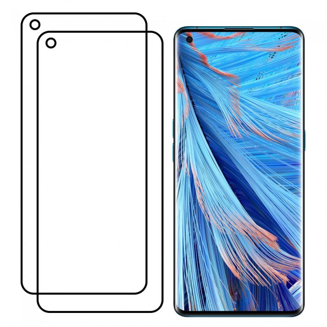 Oppo Find X2 Pro Tempered 9D Glass 2-Pack Super Shieldz Margoun- Black Frame
