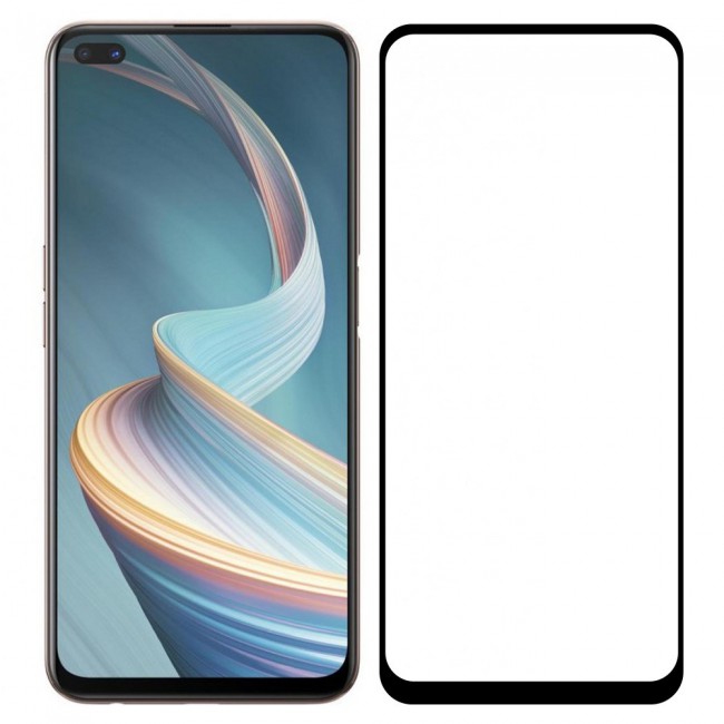 Oppo Reno 4 Lite Tempered Glass 9D Grand Shieldz by Margoun - Side Black