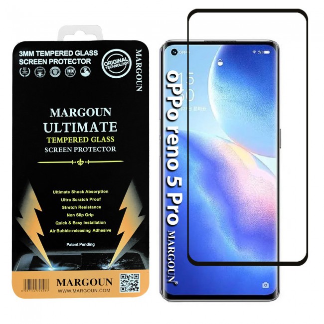 Oppo Reno 5 Pro Glass 3D Tempered Screen Protector Ultimate by Margoun - Side Black