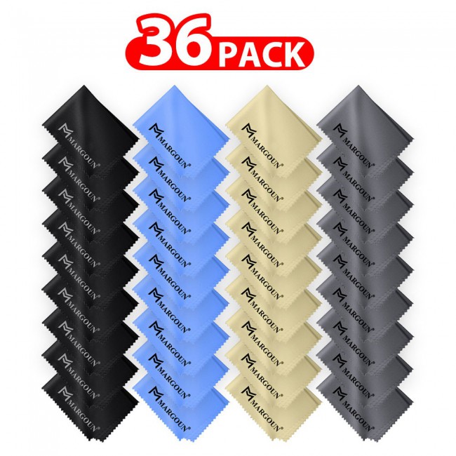 MARGOUN 36 Pack Microfiber Cleaning Cloth Premium Cloth for Glasses Lens Screens and More-Multicolour