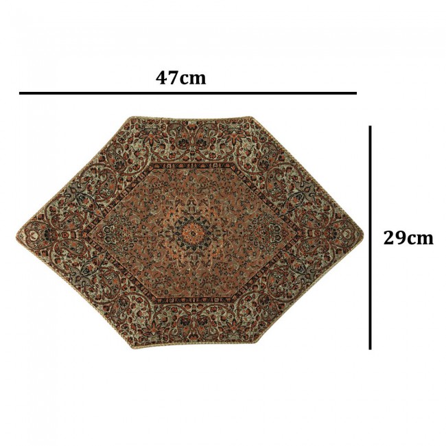 Margoun Persian Handmade Table Cloth with Traditional Pattern - Brown