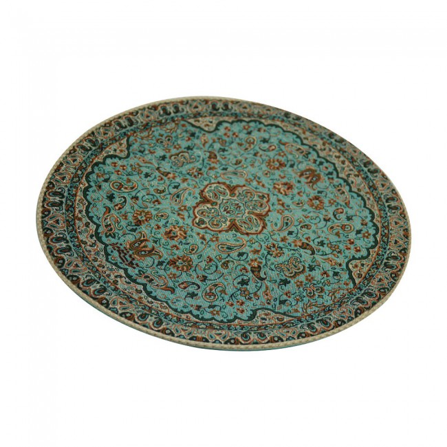 Margoun Persian Handmade Silk Table Cloth with Traditional Design - Green