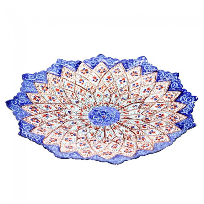 Persian Handmade enamel on Copper Plate with Special Design MGH 95 - Multicolor