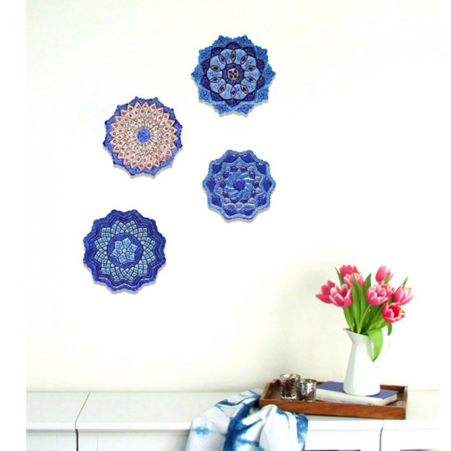 Persian Handmade enamel on Copper Plate with Special Design MGH 95 - Multicolor