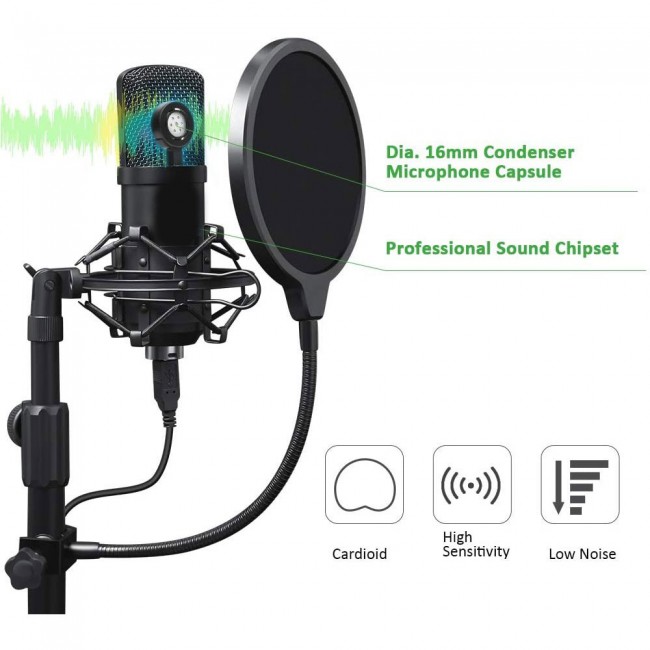 MARGOUN Condenser Podcast PC Microphone Kit with Filter