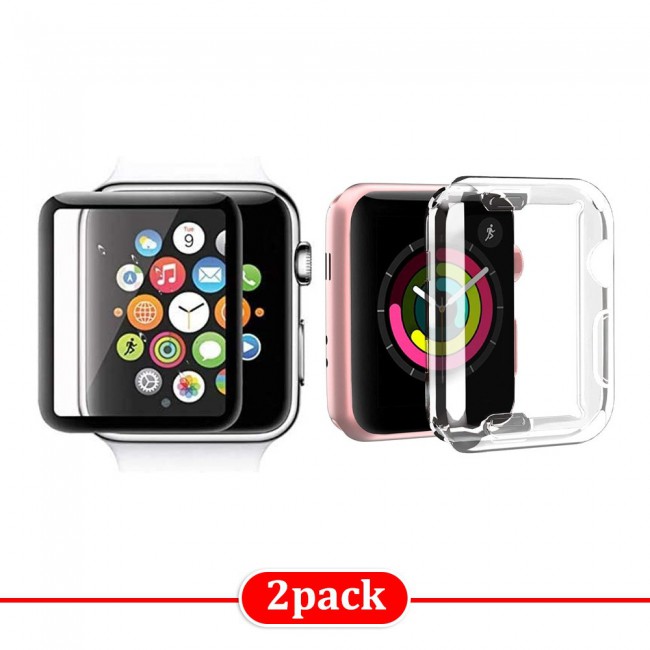 Margoun Protective TPU Case Cover and 3D Screen Protector for Apple Watch 44mm