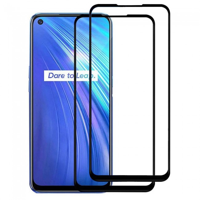 Realme 6 2Pack Full Glue 3D Tempered Glass Screen Protector Super Shieldz Margoun – Black Edge
