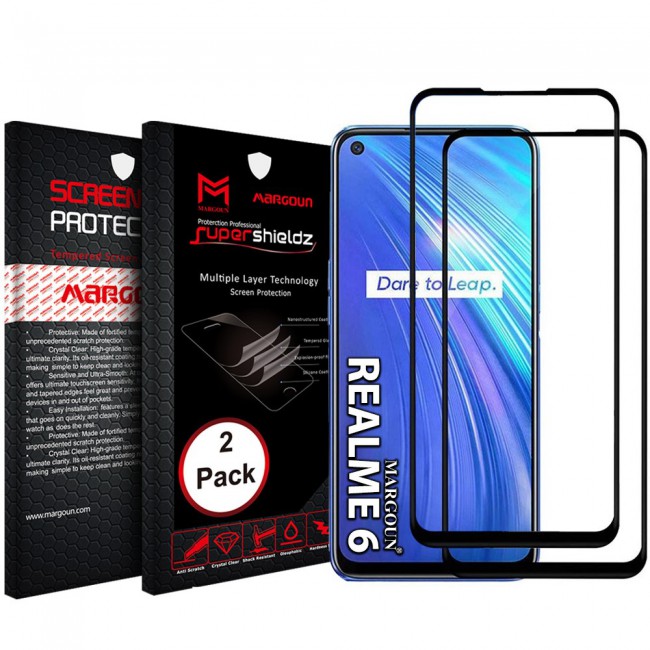 Realme 6 2Pack Full Glue 3D Tempered Glass Screen Protector Super Shieldz Margoun – Black Edge